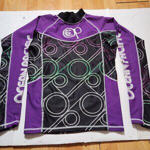 Ocean Pacific OP Rash Guard L Purple Long Sleeve Surf Swim Top